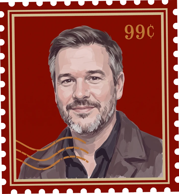 Painted portrait stamp of Joseph C. Smith